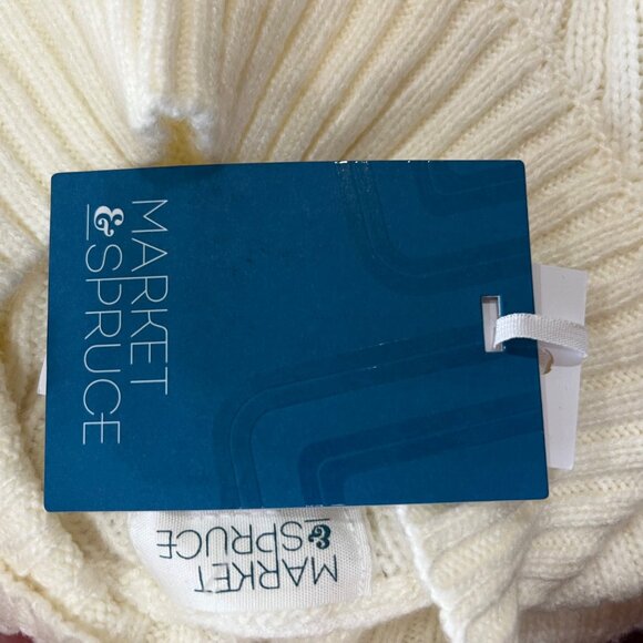 Market & Spruce Shaker Mock Neck Sweater Ivory Cream Size XXL NWT - Picture 10 of 11